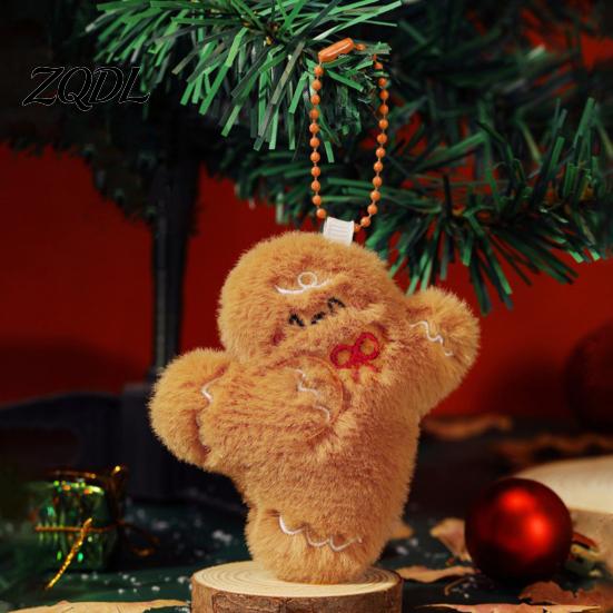 Indoor Outdoor Festival Decor Christmas Plush Keychain, Cute Stuffed Santa Wreath Gingerbread Ornaments, Soft Festive Pendants Holiday Bag Charm