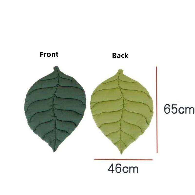 Soft Cotton Cat Bed Mat Leaf Shaped Kitten Puppy Dog Sleep Blanket Double Sided Washable Pet Floor Rug Home Comfort Pad