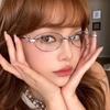 Hot-selling new anti-blue glasses ultra-light metal high-end sense diamond-encrusted jennie glasses frame women