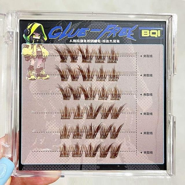 LuxeFlutter - Безклеящие Кластеры Накладных Ресниц Кроличьи Глаза Коричневые Мультипак