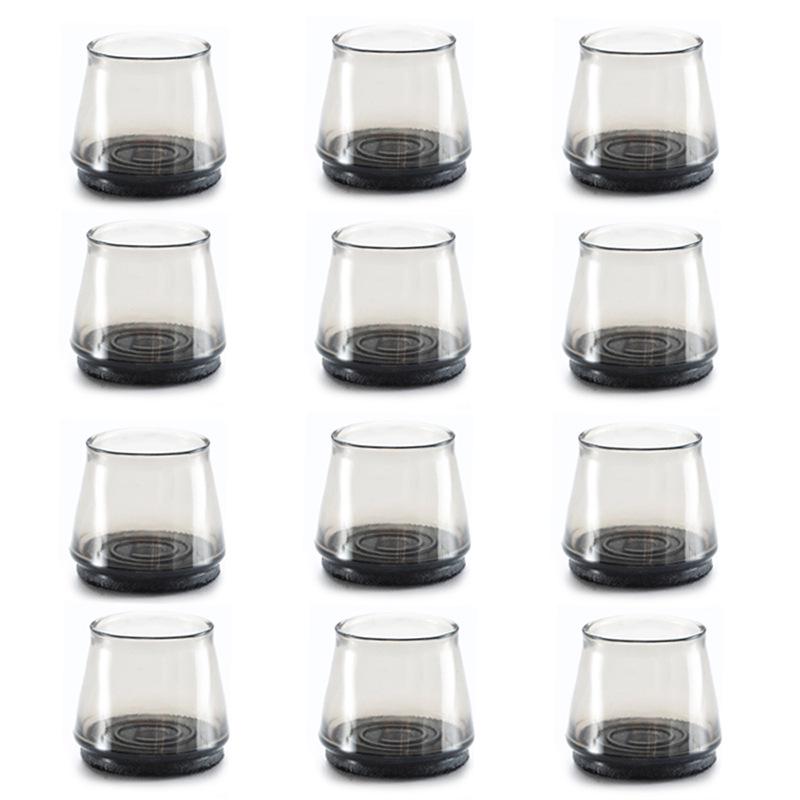 6/10/12 Clear Silicone Table & Chair Leg Covers - Silent, Wear-Resistant, Anti-Slip Pads