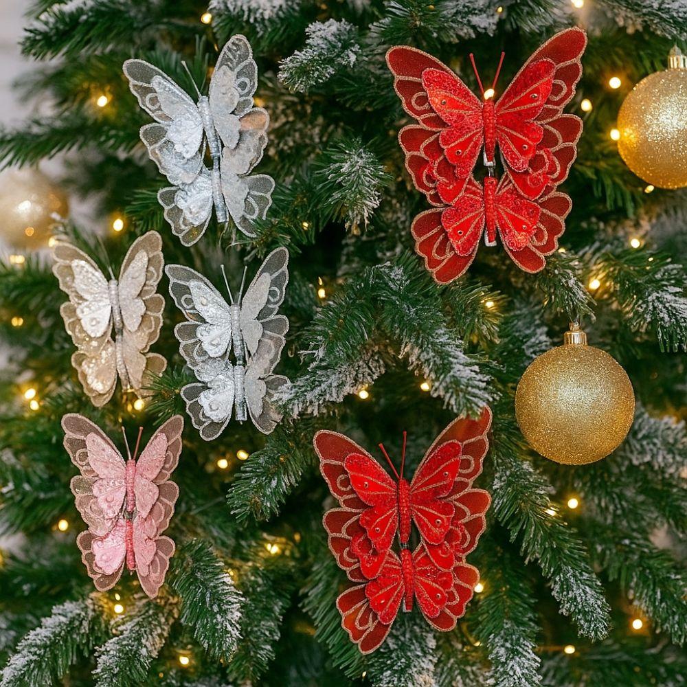 Hollow-out Artificial Butterfly Sequins Butterfly Tree Decoration  Home Decoration