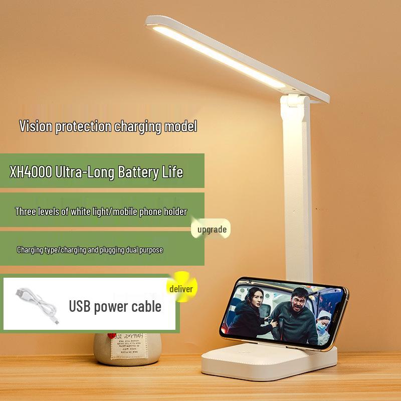 LED Folding Eye-Protection Desk Lamp, USB Night Light for Students, Bedroom, Dorm, and Reading