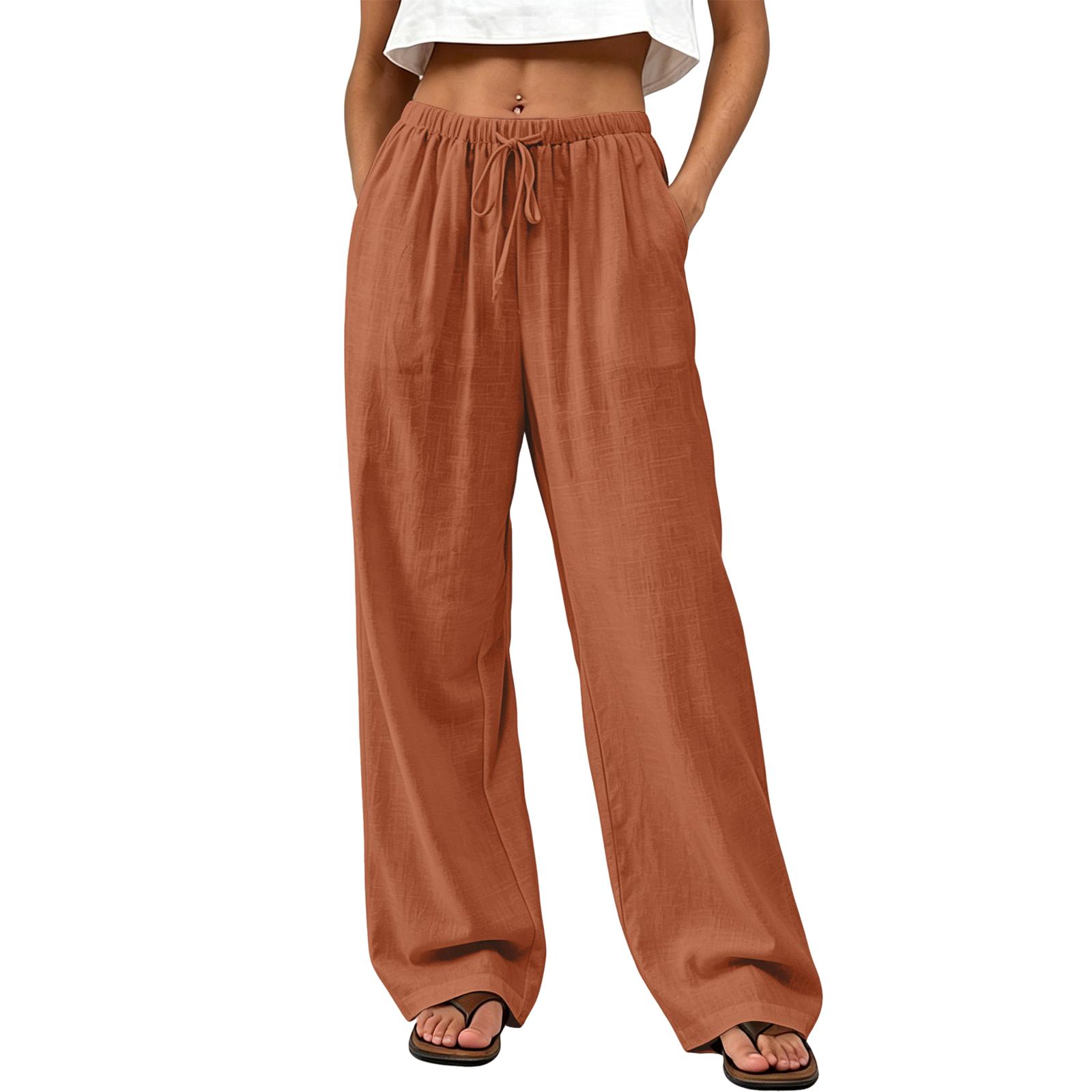 Women s Summer Versatile Straight-Leg Loose Wide Leg Pants M