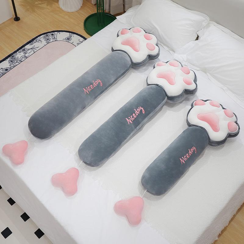 Cartoon Soft Cat Paw Long Throw Pillow Plush Toy Home Sofa Pillow Cushion Girl Rag Doll Birthday Gift