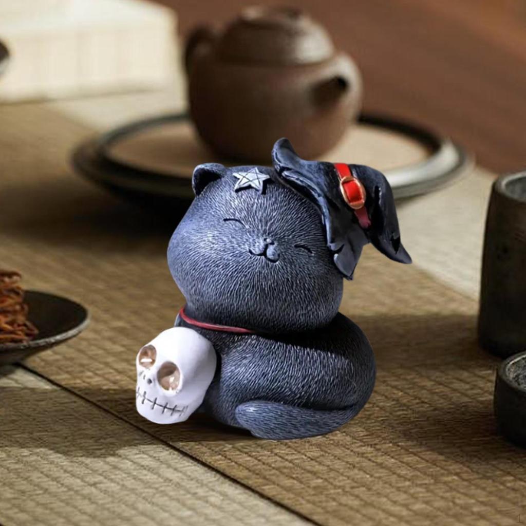 Cat Figurine Resin Tea Pet Gift for Enthusiasts Home Accent Table Sculpture Study Shelf