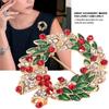 2pcs Round Shape Rhinestone Christmas Style Brooch Alloy Collar Pin Clothes Accessory Jewelry Gift