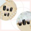 24 Pcs Gradient French Artificial Nail Christmas False Nail Winter Snowflake Stick On Nail Rhinestones Press On Nail