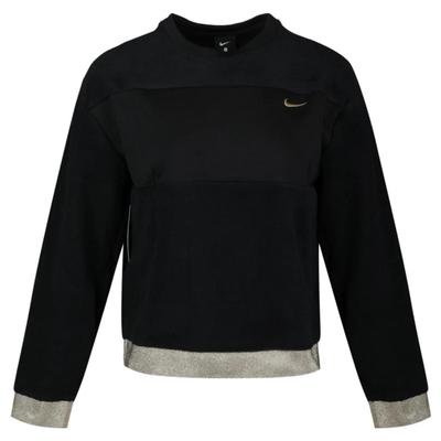 Logo Embroidered Patchwork Crewneck Sweatshirt Women Sweatshirt Black CJ0006-010