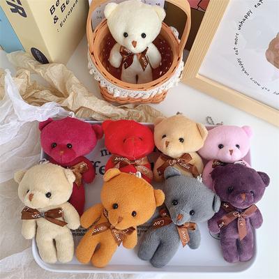 New Teddy One-piece Bear Doll Bow Tie Bear Pendant Plush Key Creative Doll Welfare