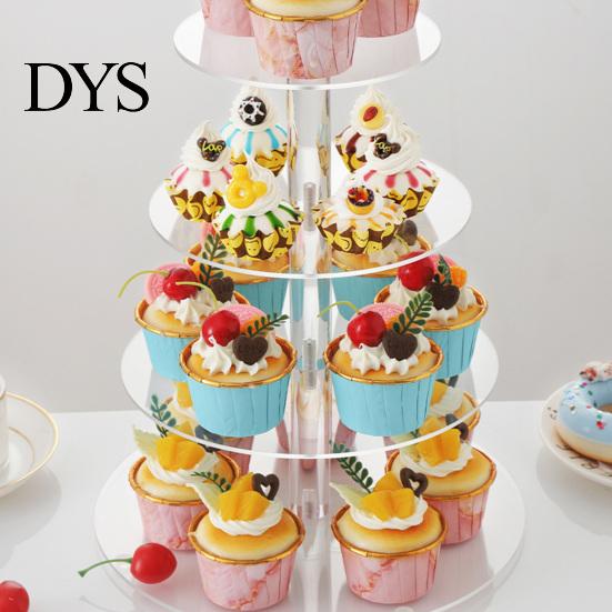 Kuchenständer 1 Set Ständer 3/4 Schichten Transparent Rund Große Kapazität Cupcake Einfache Montage Acryl Party Turm Hochzeit Zubehör Regal