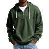Herren Casual einfarbiges Kapuzensweatshirt mit Reißverschluss und langen Ärmeln, Alltags-Reißverschluss-Casual-Langarm-T-Shirt