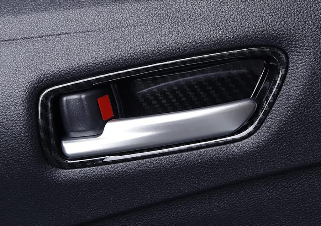 Hayasi Car Inner Door Handle Garnish Fiber for Toyota Corolla Cross 2021 and (Carbon Pattern) (First Generation, later)