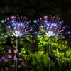 Modern Outdoor Mood Lighting Solar Garden Stake Light 200 LED Dandelion Firework-like Decorative Lights IP65 Waterproof Lamps Landscape with 8 Modes