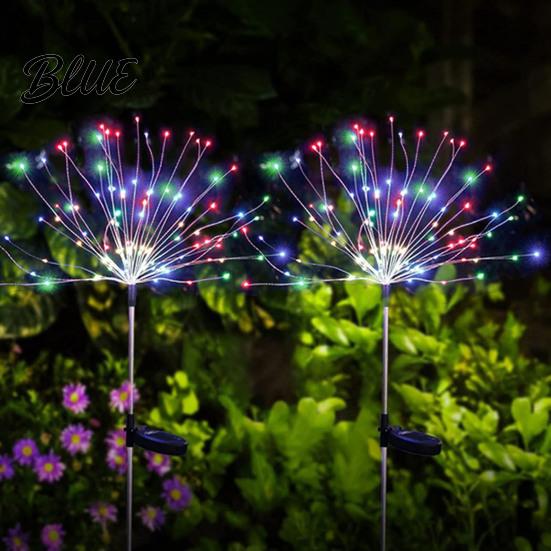 Modern Outdoor Mood Lighting Solar Garden Stake Light 200 LED Dandelion Firework-like Decorative Lights IP65 Waterproof Lamps Landscape with 8 Modes