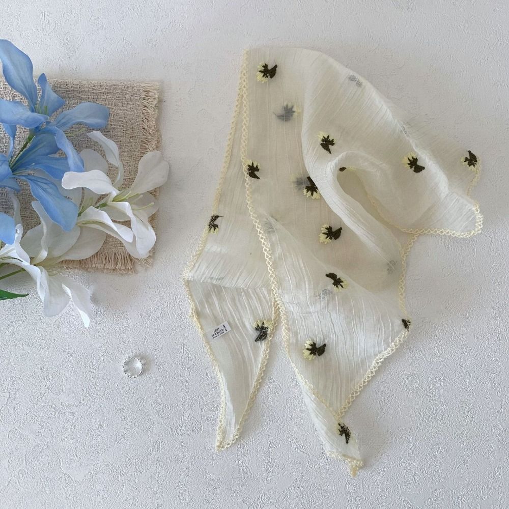 Wraps Lace Triangle Scarf Embroidery Lace Headband Embroidered Flower Scarves  Clothes Decoration