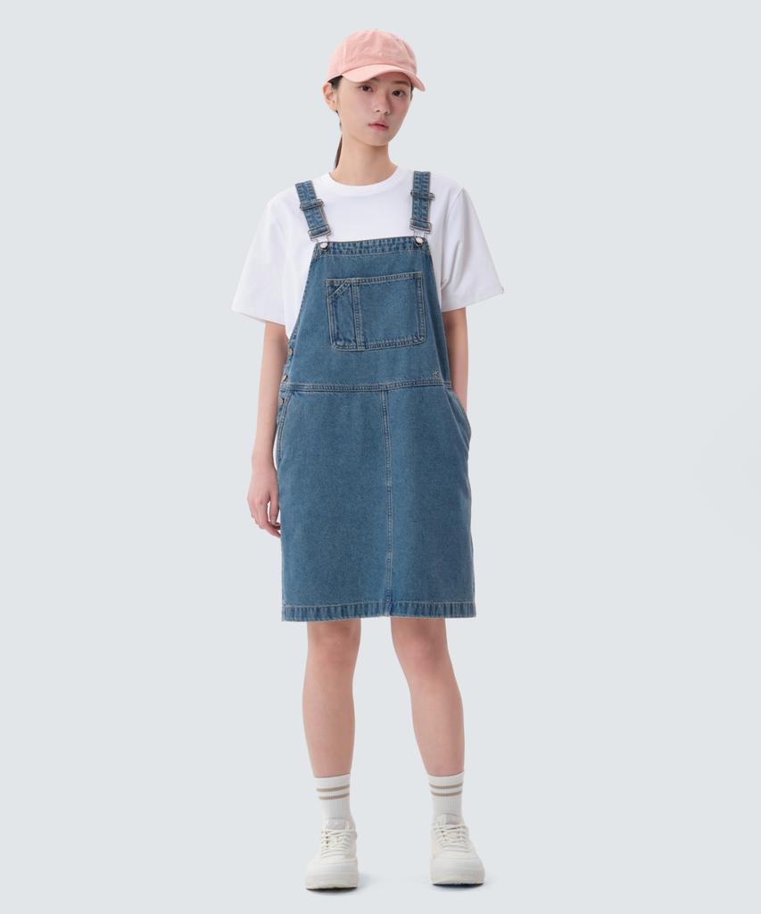 Snow Peak Apparel Denim Overalls Dress (S25Zwfop77) Blue
