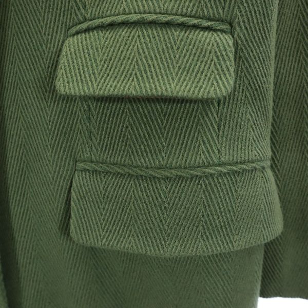 Paul Smith Wool Blend Herringbone Coat 40 Khaki Women Used