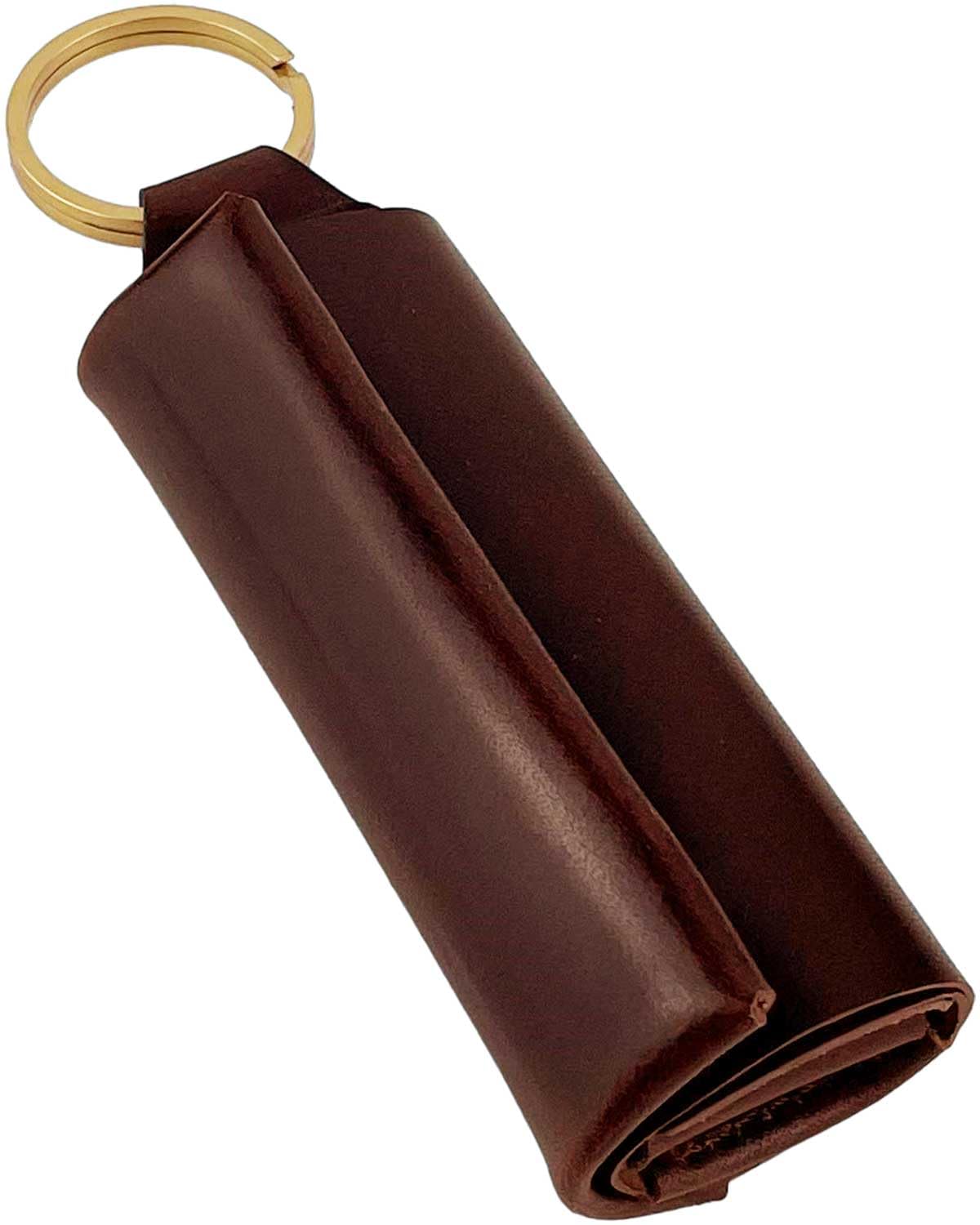 

Wallet Mini Wallet Small Wallet Compact Made in Japan Genuine Leather Brass Ring [Cliff] Men s (Key - Chocolate)