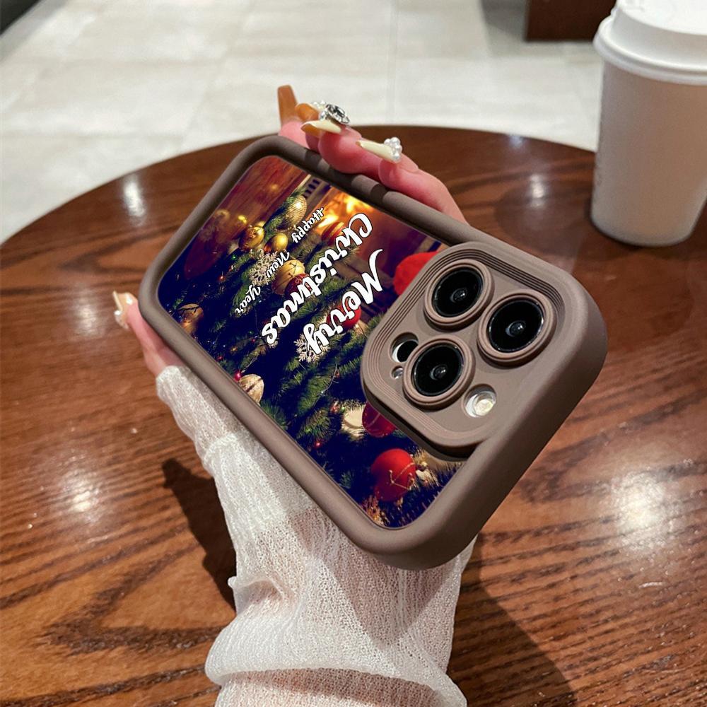 N114 Merry Christmas Desig Art Happy New Year Soft Angel Eyes Phone Cases for iPhone 16 15 14 13 11 Pro Max 8 7 6s Plus 12 XR XS Max Shockproof Cover