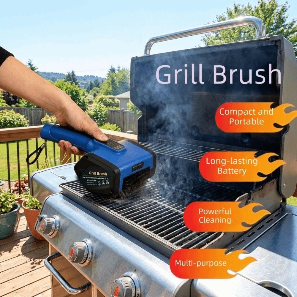 Handheld Electric Grill Cleaner High Power Grill Cleaning Scrub Brush  Outdoor BBQ