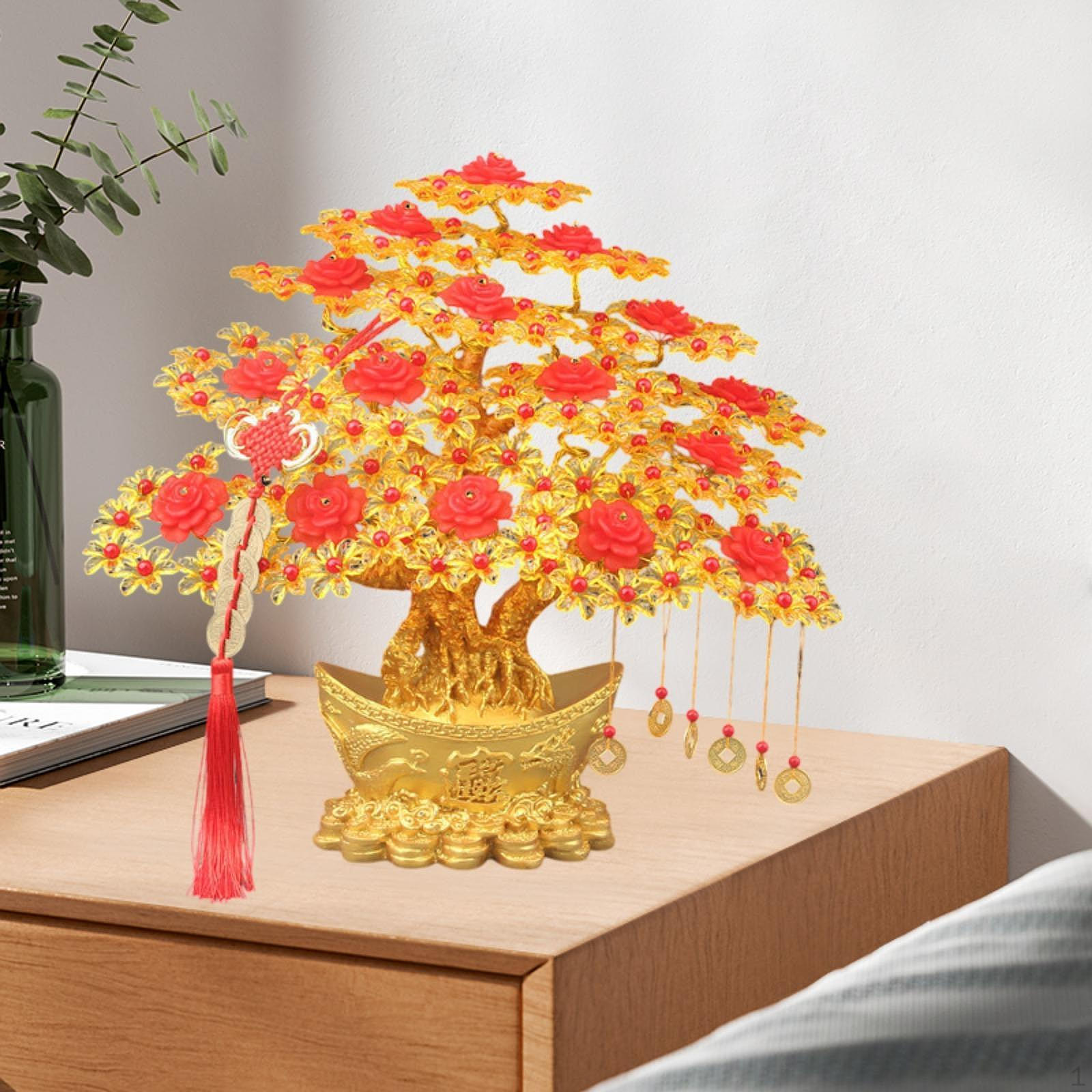 

Денежное дерево по фен-шуй, набор для самостоятельной работы, искусственное украшение, подарок на день рождения, декоративная столешница 37cmx34cm_Style E