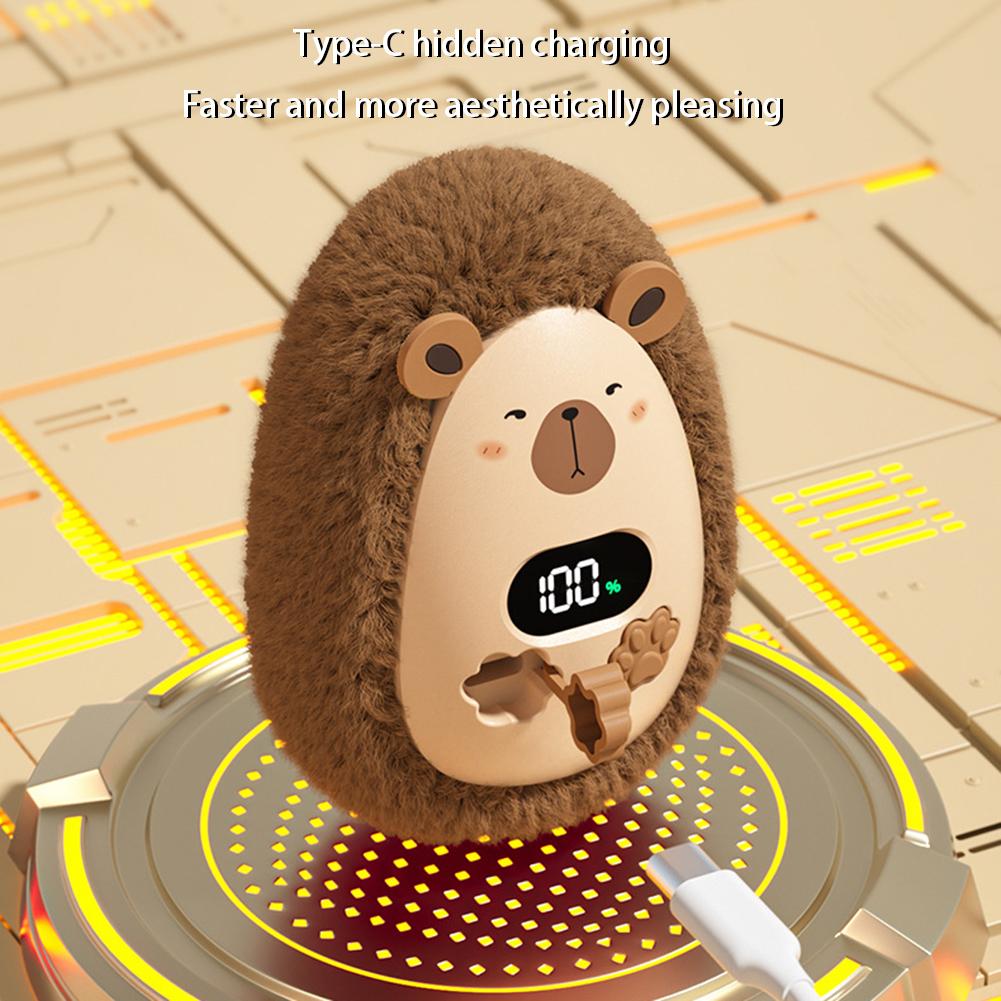 Plush Hand Warmer Electric Hand Warmer Digital Display Mini Hand Warmer Heater Cartoon Portable Hand Heater for Indoor Outdoor