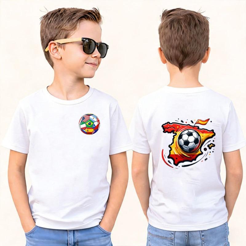 2026 Soccer Part Supplies Kids T-Shirt Houston 2026 Host City Soccer Design Polyester Short Sleeve Casual Top Sports Shirt for Boys