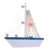 Mediterranean Style Marine Nautical Wooden Blue Boat Ship Wood Crafts Ornaments