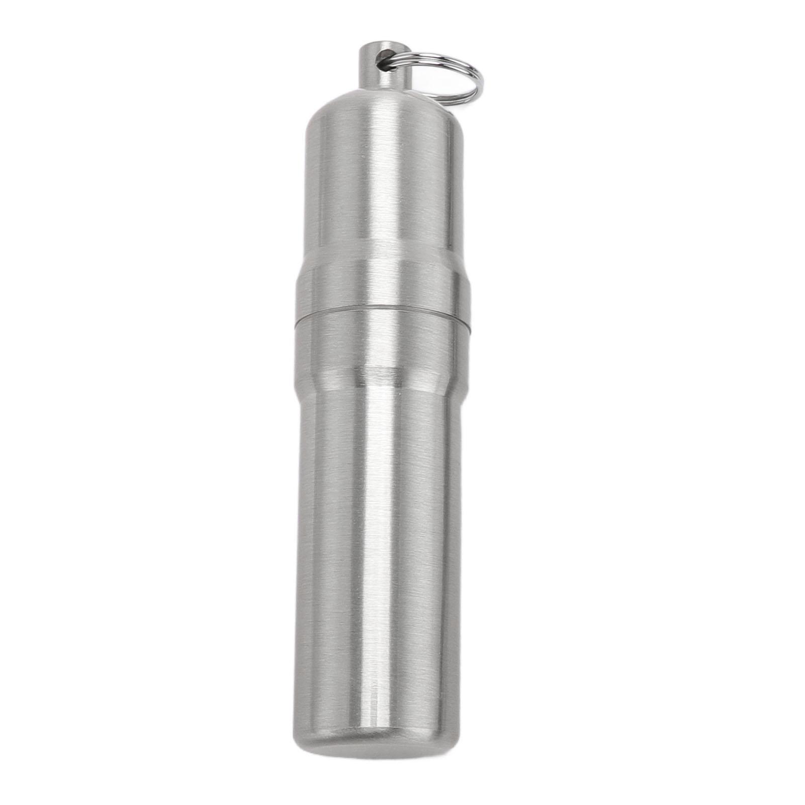 

Metal Storage Tube Aluminum Alloy Lightweight Rainproof Portable Airtight Container with Whistle Rope for Camping Travel