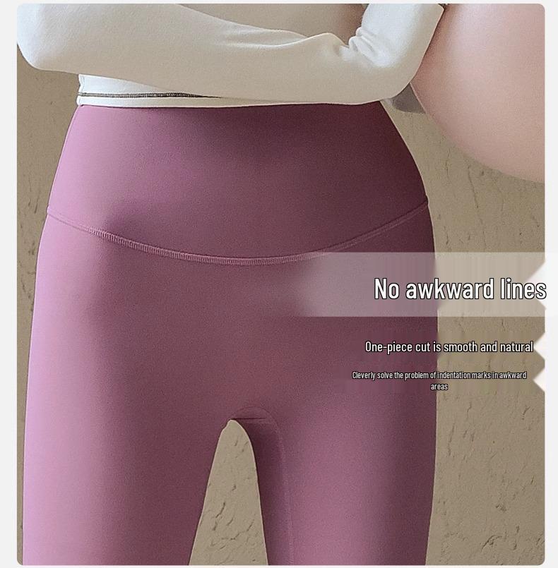 Women's High-Waisted Fleece-Lined Yoga Pants: Warm, Thick, Tummy Control, Butt Lifting, Plus Size, Tight Fit for Autumn/Winter.