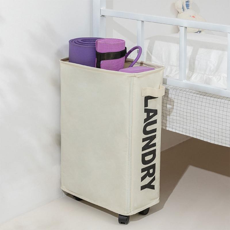 Rollender Wäschekorb mit Rädern für Zuhause, faltbar, Aufbewahrungskörbe für Schmutzwäsche, wasserdichte Organizer, schmaler Wäschekorb