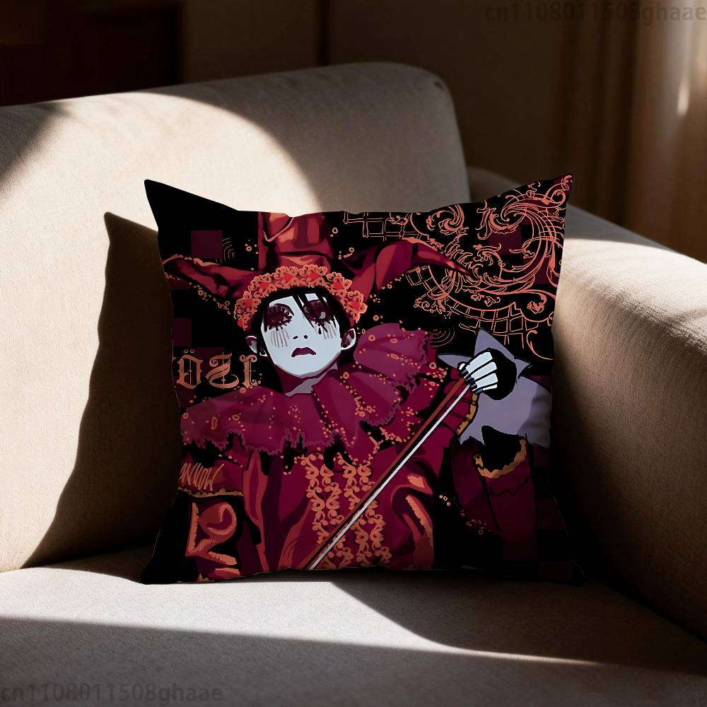 Malice Mizer Visual Kei Rock Pillow Case Antidustmite Pillowcase Invisible zipper silky short plush Sofa cushion cover