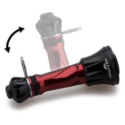 HEIGHTEN 50mm Folding Reel Stand, Luminous Hook Keeper and Line Stopper for Shimano and Daiwa Spinning Reels (Wine Red & Black) (1020)