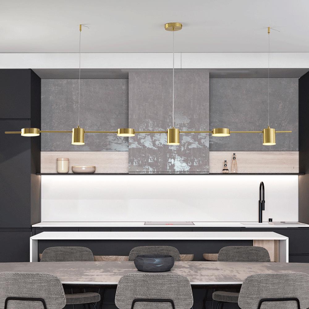 Modern LED Minimalist Long Strip Pendant Light for Restaurants
