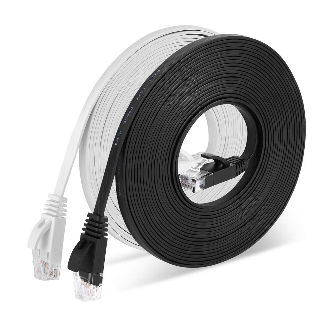 CAT6 Flat Network Cable, 0.5m Gigabit Ultra-Thin Patch Cord with Oxygen-Free Copper