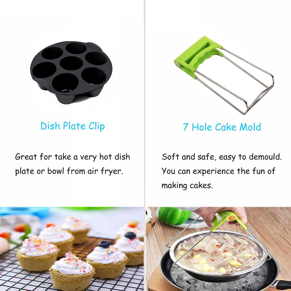 7 Inch / 8 Inch Air Fryer Accessories for Gowise Phillips Cozyna and Secura Fit All Airfryer 3.73.7 4.2 5.3 5.8QT Baking Pan