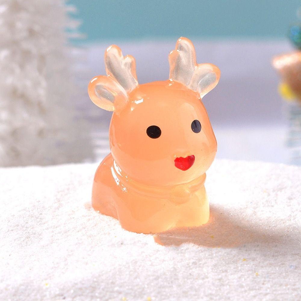 20pcs Resin Crafts Elk Miniature Figurines Cartoon Small Deer Statue Christmas Gift