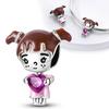 Charm Bead Charms Copper Cute Pink Heartshaped Girl Pendant Bead Charms Compatible With Charm Bead Charms Plata Authentic Bracelets Bead Charms Women