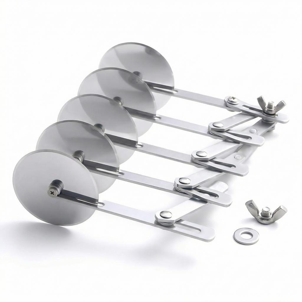 5 Wheel Pastry Cutter  Stainless Steel Pizza Slicer  Expandable Dough Cutter  Multi Round Pastry Knife  Baking Cutter Roller Cookie Ravioli Cutter