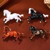 Horse Brooch Chinese Zodiacs Design Vintage Styles Lightweight Alloy Lapel Pin Decorative Clothing Accessories