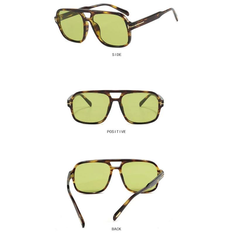 Vintage Classic  Designer Double Bridge Square Sunglasses Women For Men Male Luxury Sun Glasses Punk Big Frame Shades UV400