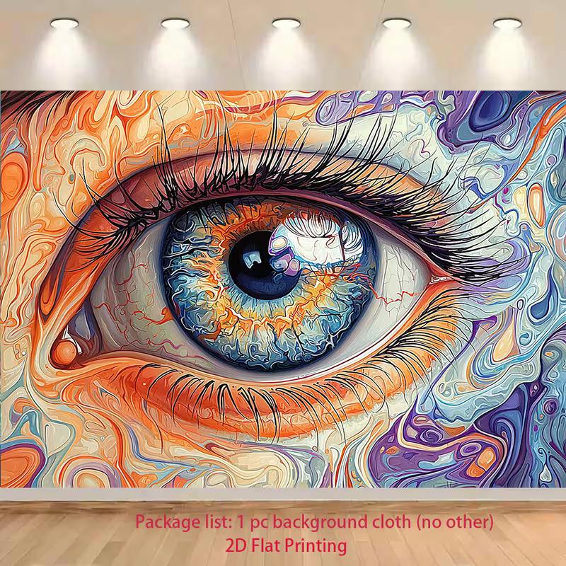 

2D Colorful Psychedelic Eye Art Photography Background Cloth 47.2x31.5inch/120*80cm