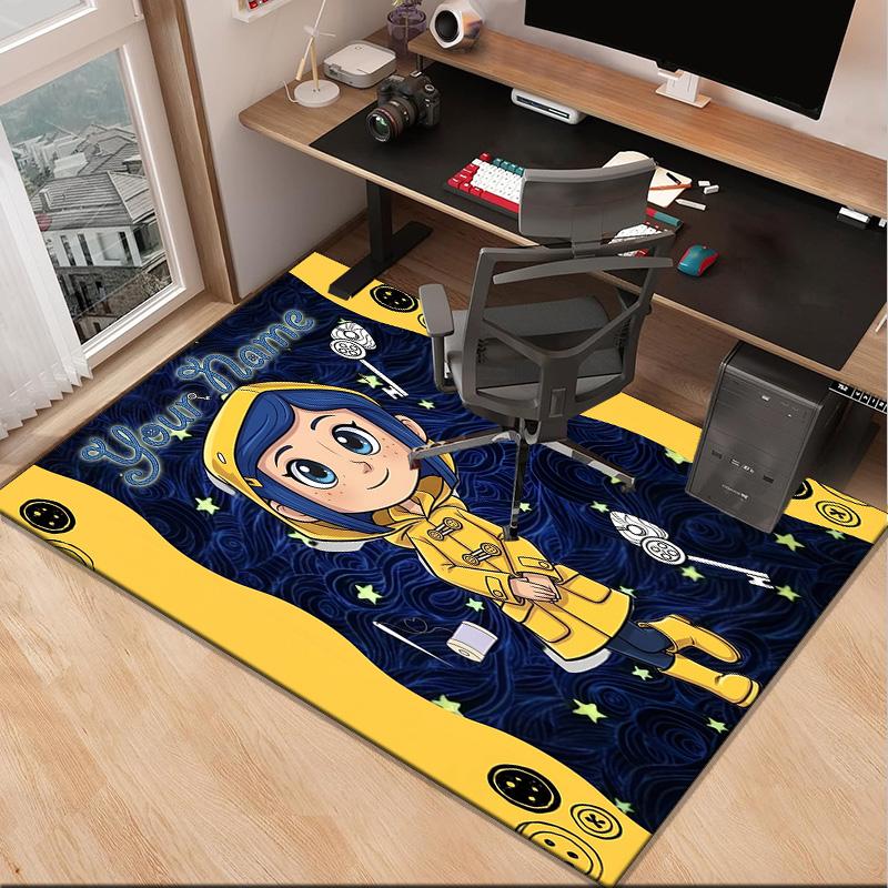 Custom NameMystery Coraline's World Carpet, Indoor Rug, Chair Rug, Living Rooms, Doormat Made From Polyester Home Decor Birthday Christmas Gifts