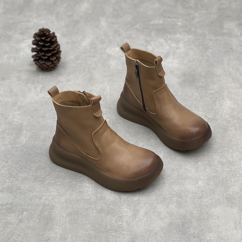 

Новые ботильоны на толстой подошве, универсальные женские ботинки и туфли в стиле ретро с круглым носком и подошвой из губки 40 хаки