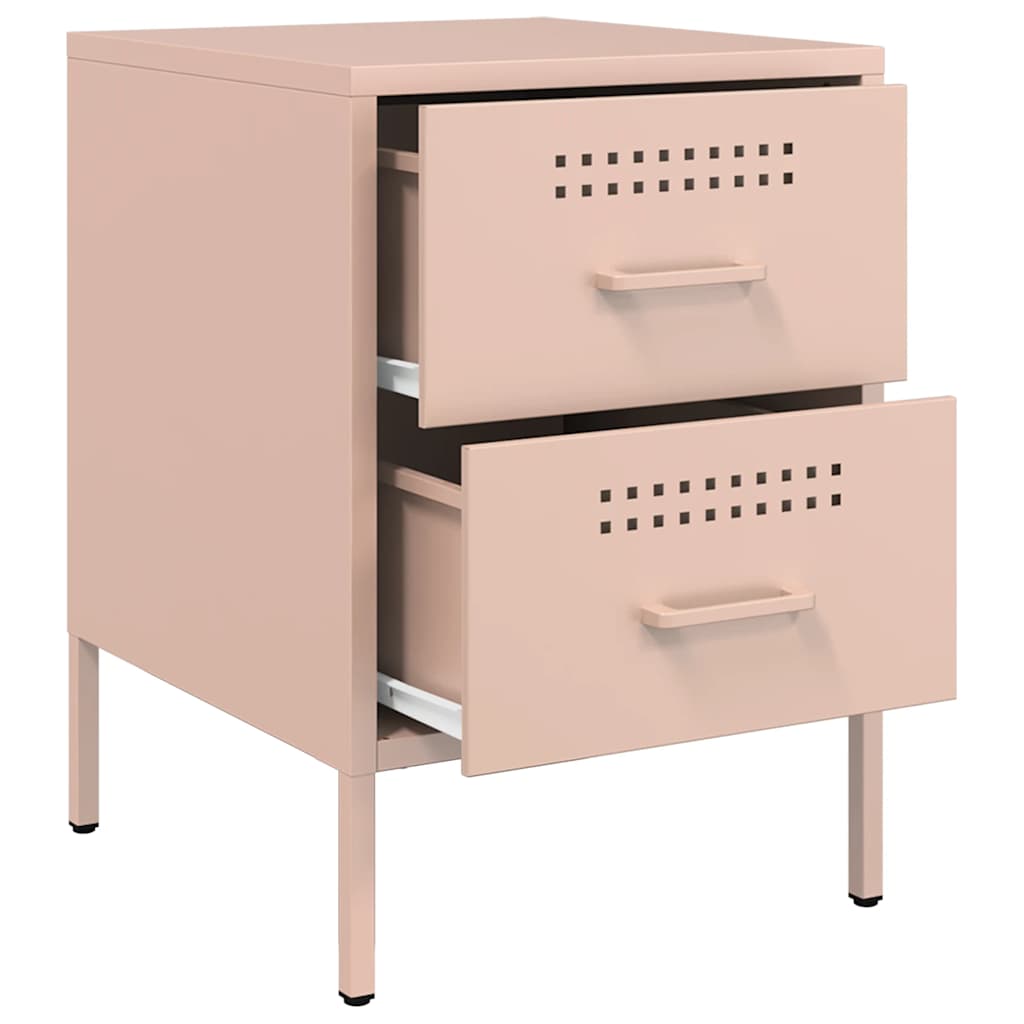 Nightstands 2 pcs Pink 36 x 39 x 50.5 cm Steel