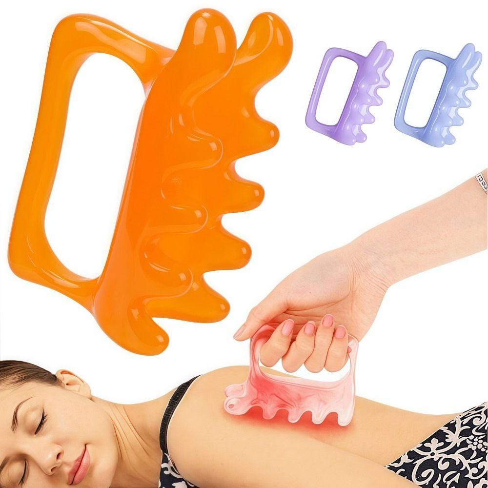 Resin Fascia Cellulite Massager Amber Muscle Massage Comb Fascia Massage Comb  For Shoulder Back