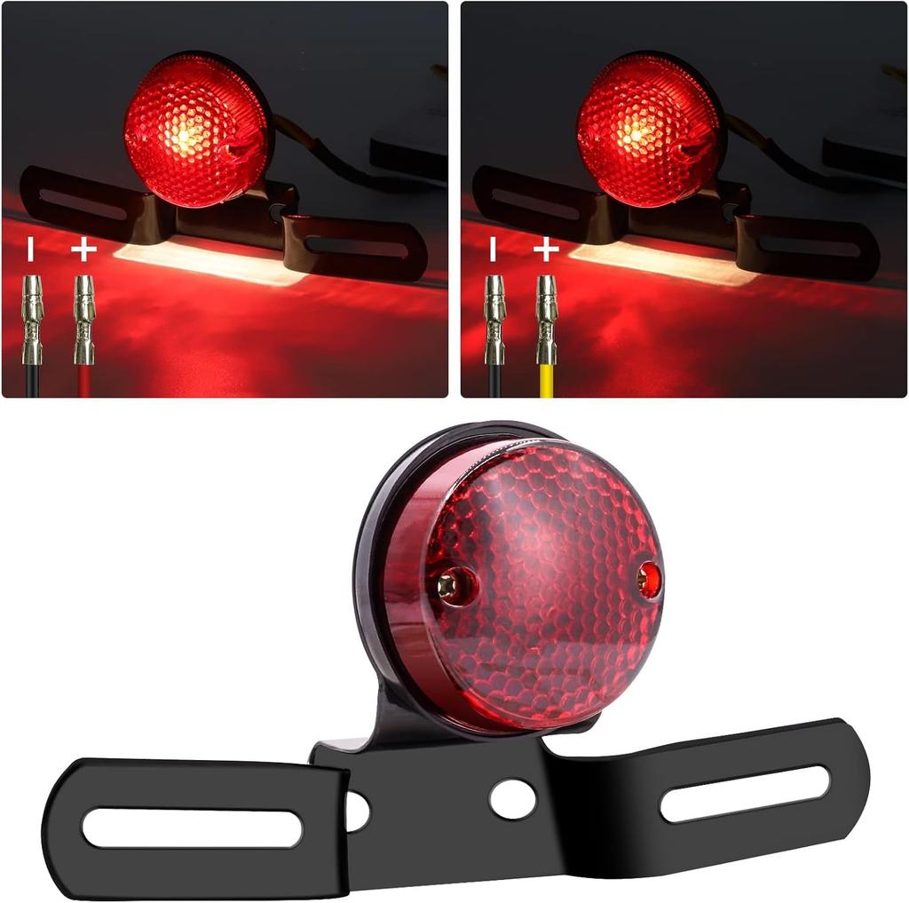 Biqing Fahrradrücklicht Rundes Motorrad-Rücklicht, Fahrrad
