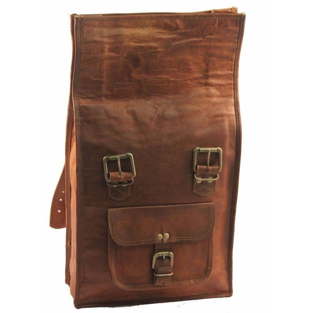 Echter echter Herren-Lederrucksack, Tasche, Laptop-Aktentasche, brauner Vintage-Stil