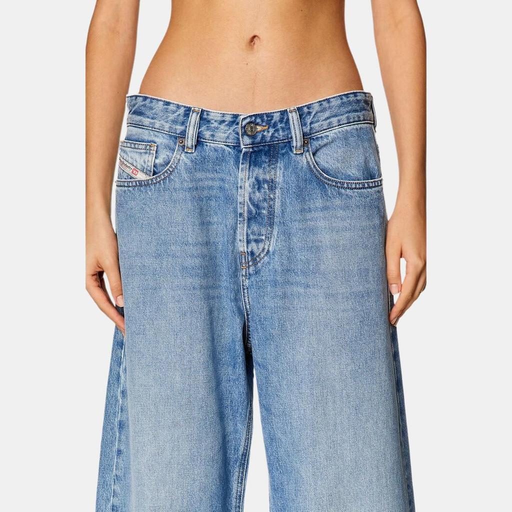 Diesel FW23 D-Sire Low Rise Distressed Loose Fit Wide Leg Jeans Women Jeans Blue A0692509I29-01